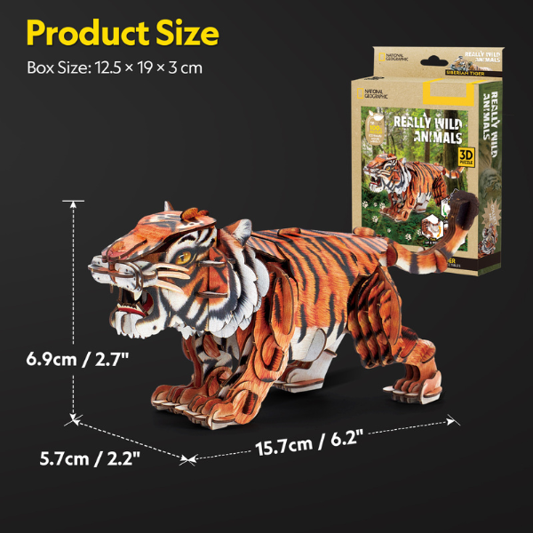 3D puzzle "Tigrul Siberian", 87 elemente