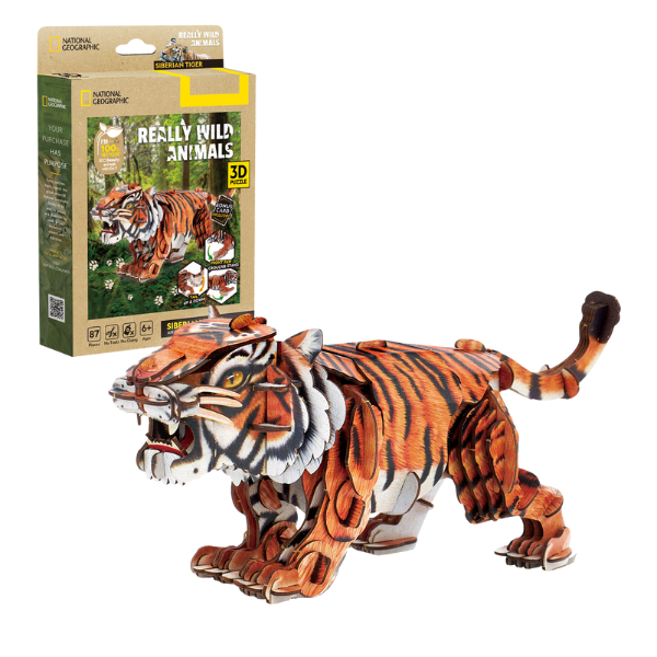 3D puzzle "Tigrul Siberian", 87 elemente