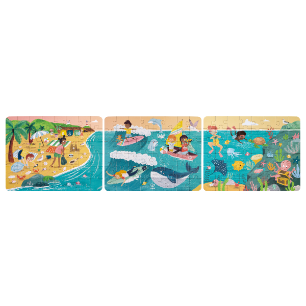 Set puzzle 3 în 1 "Prietenii Oceanului"