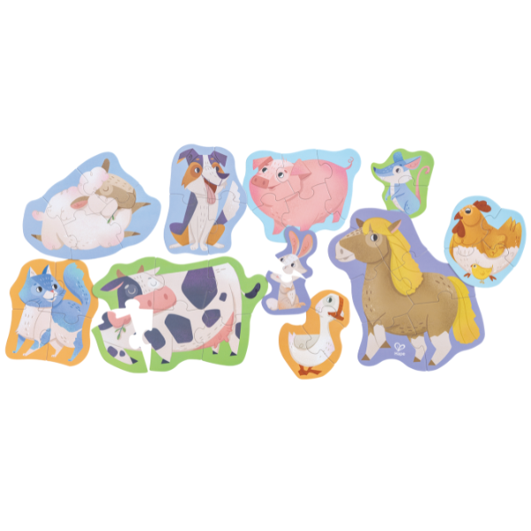 Set puzzle 10 în 1 "Prietenii de la Fermă"