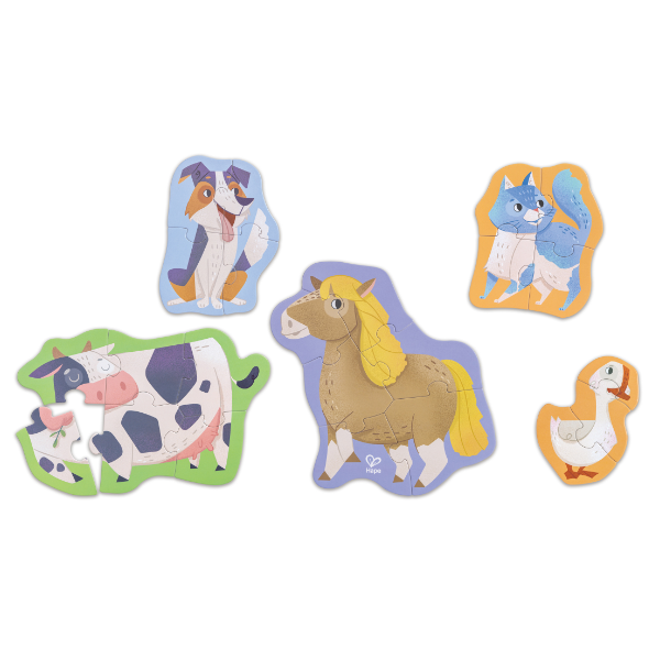 Set puzzle 10 în 1 "Prietenii de la Fermă"