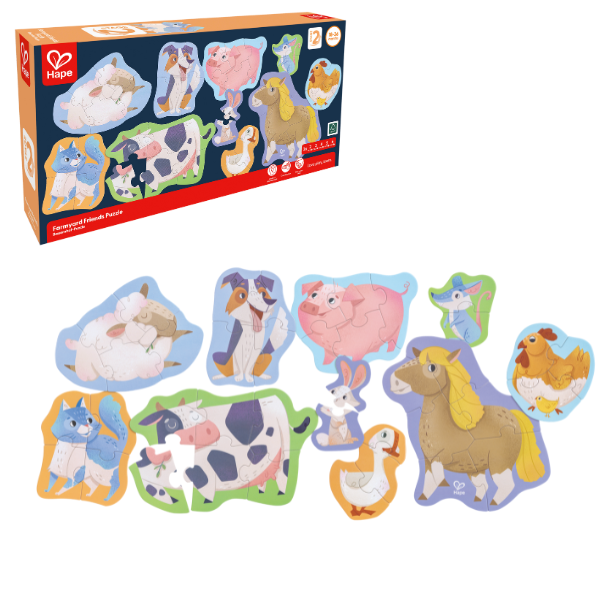 Set puzzle 10 în 1 "Prietenii de la Fermă"