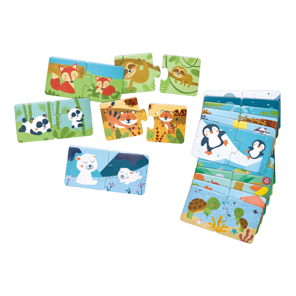 Puzzle joc "Potrivește perechea – Animale și pui"