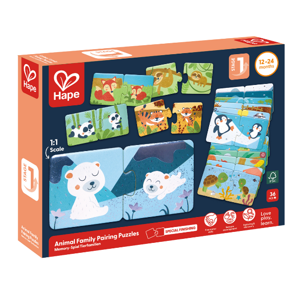Puzzle joc "Potrivește perechea – Animale și pui"