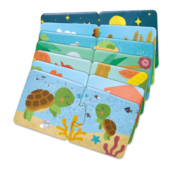 Puzzle joc "Potrivește perechea – Animale și pui"