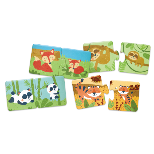 Puzzle joc "Potrivește perechea – Animale și pui"