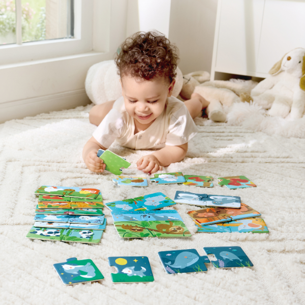 Puzzle joc "Potrivește perechea – Animale și pui"
