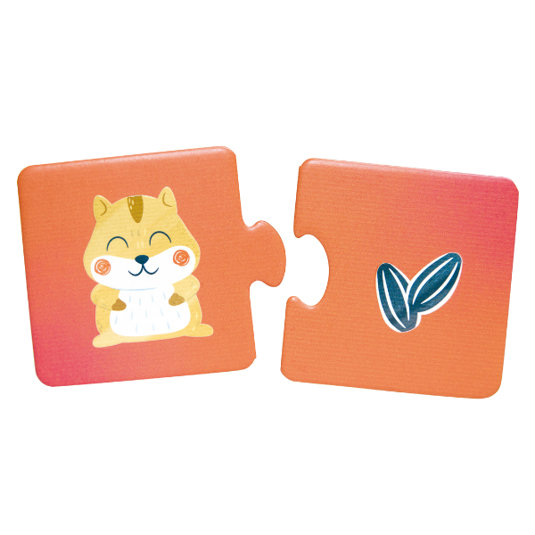 Puzzle joc „Potrivește perechea – Ora gustării animalelor"