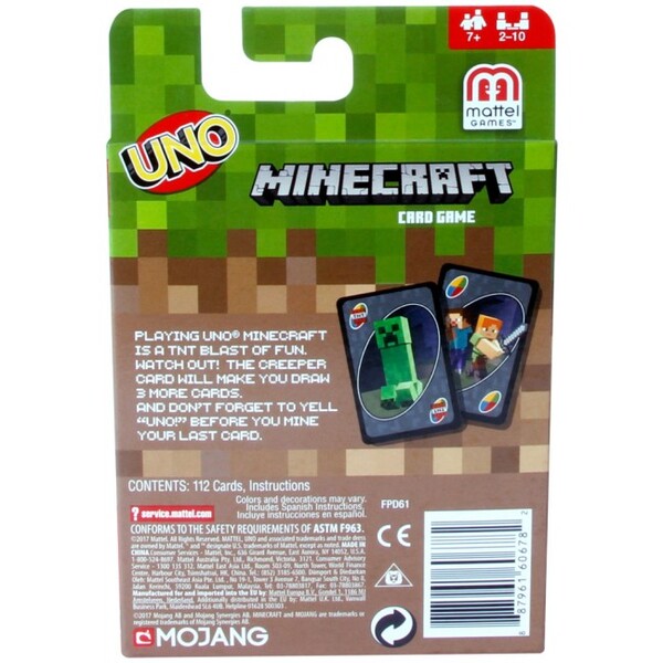Настольная игра UNO "Minecraft"