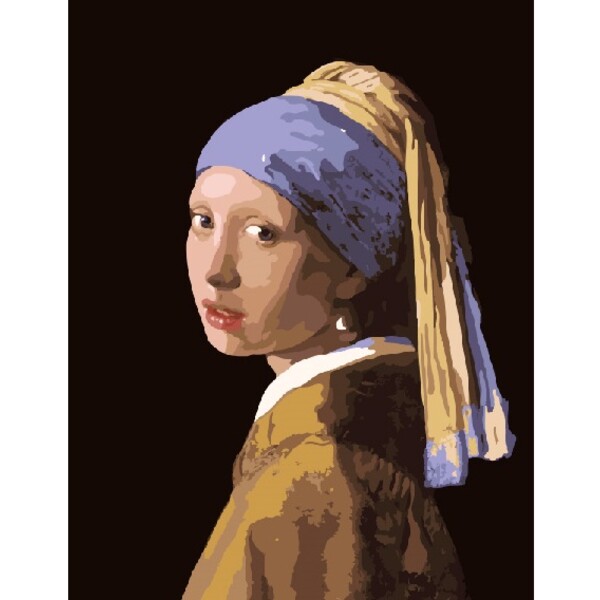 Pictură pe numere 40*50 (în cutie) – Fata cu cercelul de perle. Jan Vermeer
