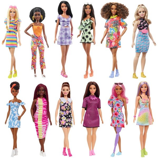 Păpușa Barbie "Fashionista" în rochie albastră
