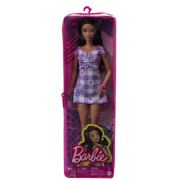 Păpușa Barbie „Fashionista cu părul negru”