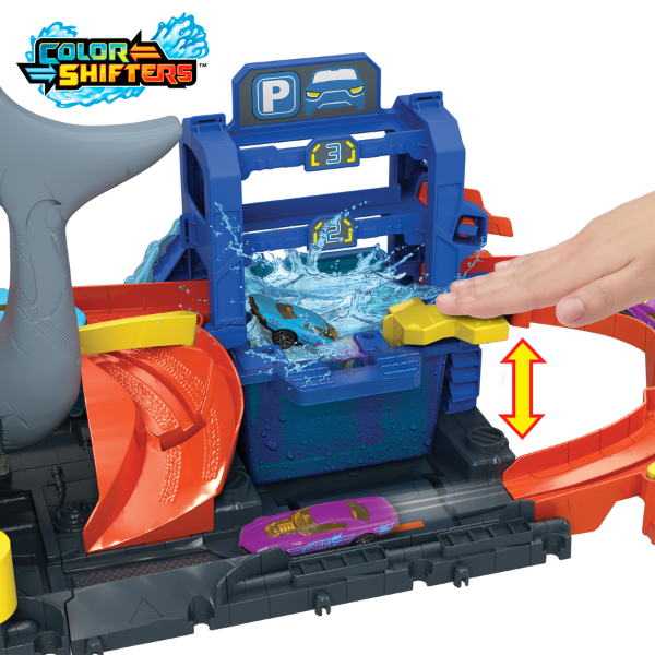 Hot Wheels City Ultra Shark Car Wash Track