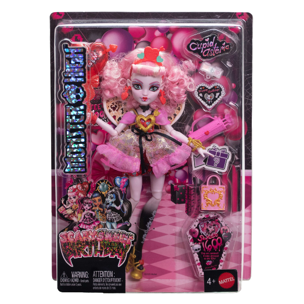 Set de joacă Monster High "Scary Sweet Birthday", Cupid Asteria cu accesorii
