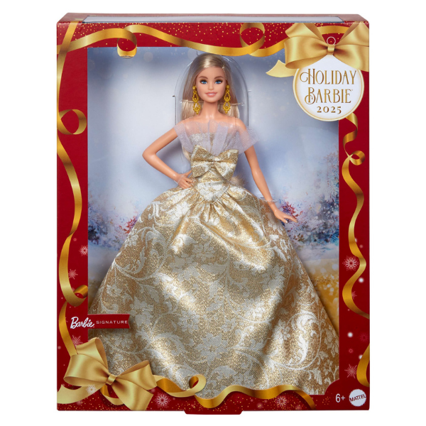 Păpușa de colecție Barbie Holiday 2025, blondă