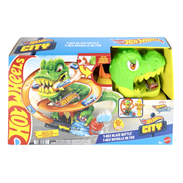 Игровой набор Hot Wheels City: Атака огненного Ти-Рекса