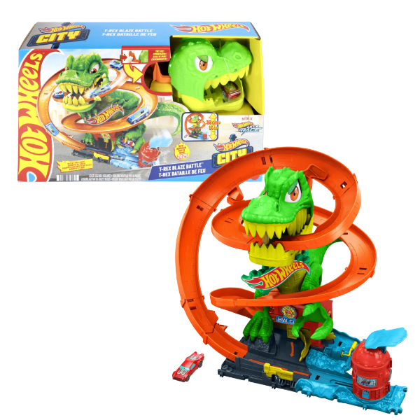 Игровой набор Hot Wheels City: Атака огненного Ти-Рекса