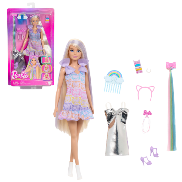 Păpușa Barbie "Fun &amp; Fancy" cu accesorii pentru coafat