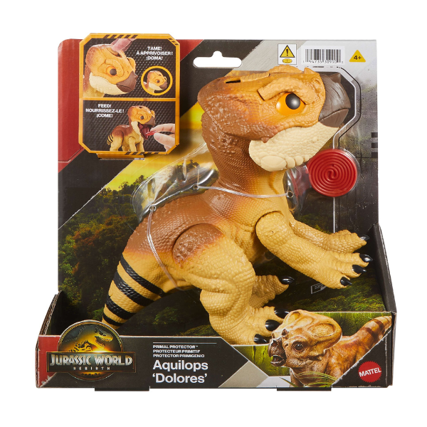 Figurină interactivă de dinozaur "Jurassic World: Aquilops Dolores"