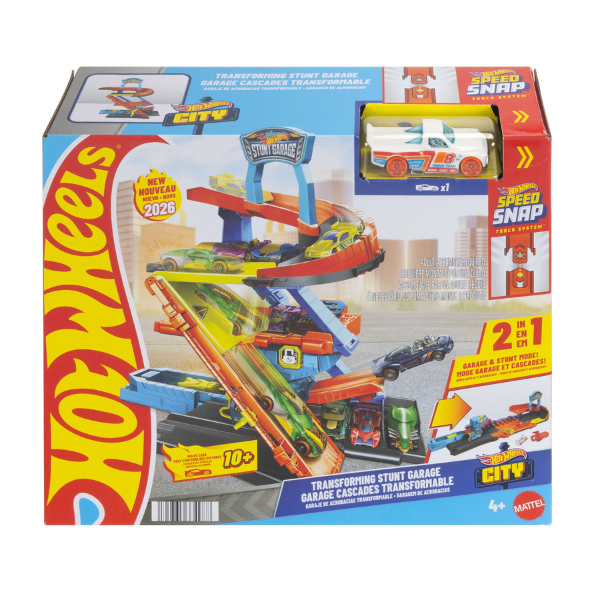 Игровой набор Hot Wheels "Трансформирующийся гараж с трюками и трассой"