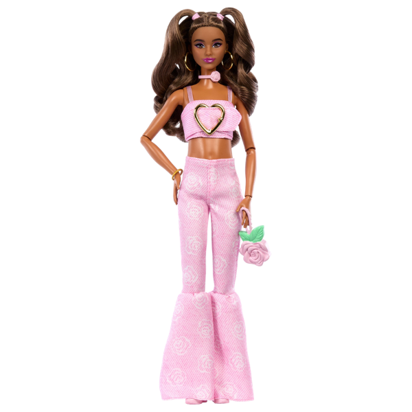 Кукла Barbie "Модница в розовом джинсовом топе и расклешённых джинсах"