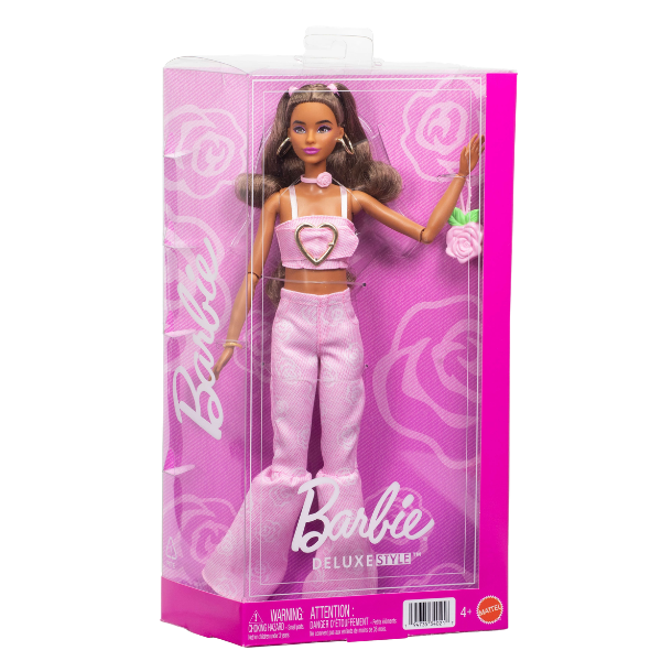 Кукла Barbie "Модница в розовом джинсовом топе и расклешённых джинсах"