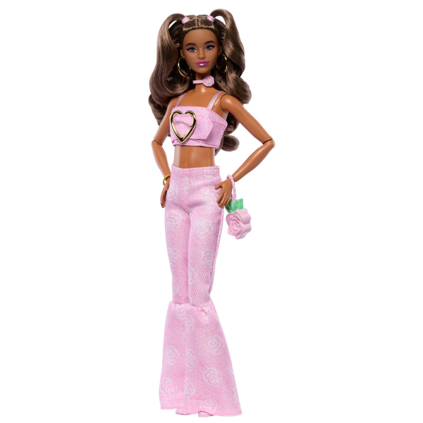 Кукла Barbie "Модница в розовом джинсовом топе и расклешённых джинсах"