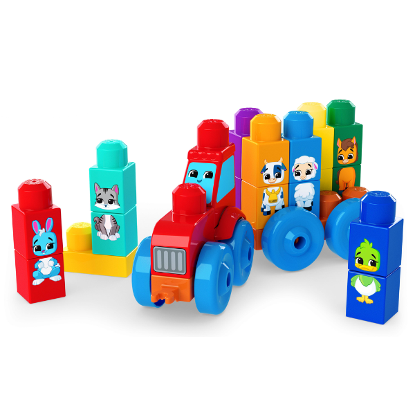 Set de construcție educativ „Tractor cu animale” pentru copii mici