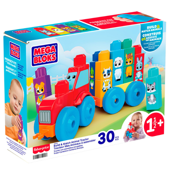 Set de construcție educativ „Tractor cu animale” pentru copii mici