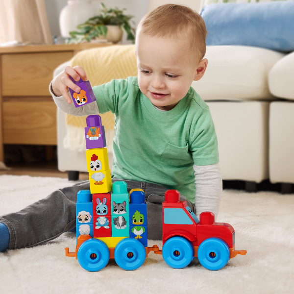 Set de construcție educativ „Tractor cu animale” pentru copii mici
