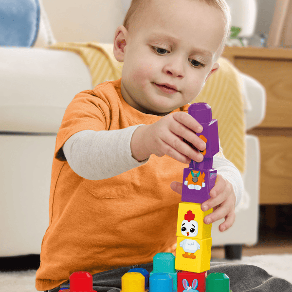 Set de construcție educativ „Tractor cu animale” pentru copii mici