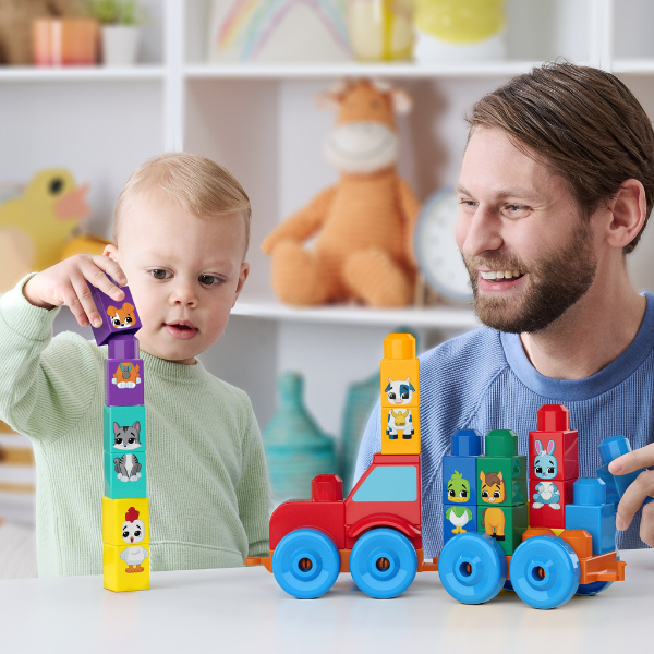 Set de construcție educativ „Tractor cu animale” pentru copii mici
