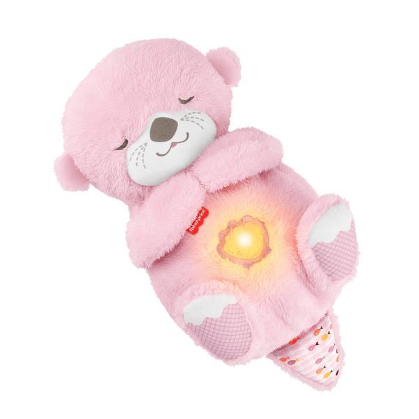 Jucărie de pluș „Vidră” de la Fisher-Price, cu lumină și sunet, roz