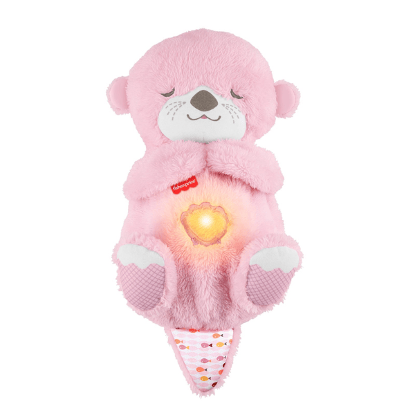 Jucărie de pluș „Vidră” de la Fisher-Price, cu lumină și sunet, roz