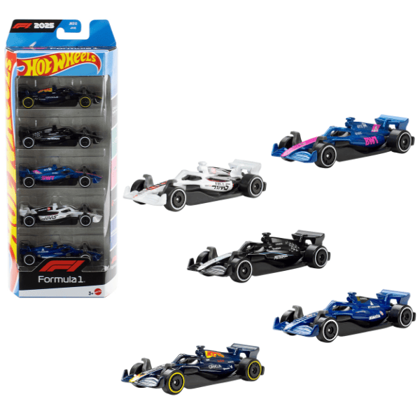 Hot Wheels 1:64 Set de 5 mașinuțe de colecție "Formula"