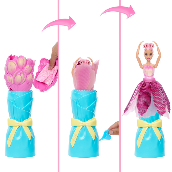 Păpușa Barbie Petal Pop cu aromă de lalea roz
