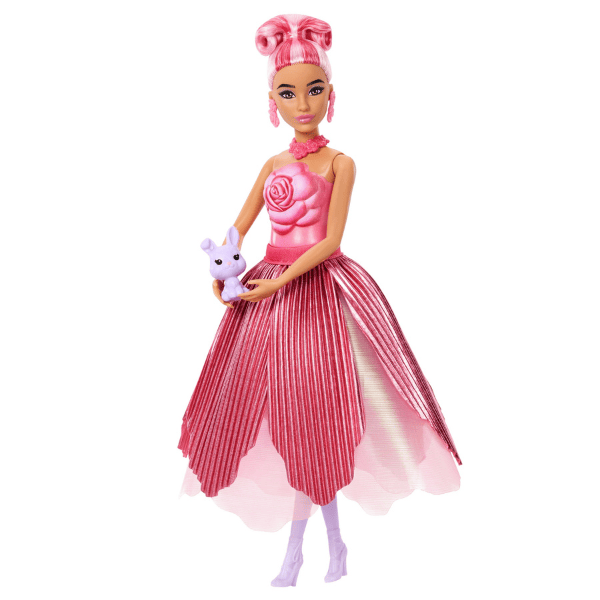 Păpușa Barbie Petal Pop cu aromă de trandafir roșu