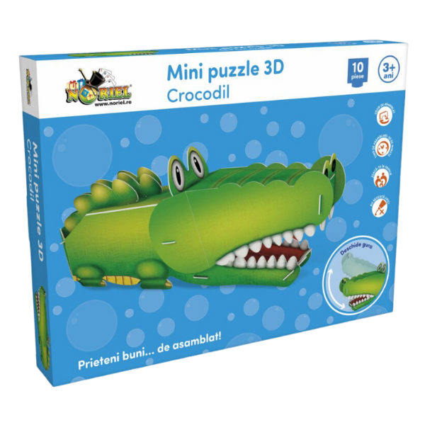 Mini Puzzle 3D Noriel – Crocodil, 10 elem.