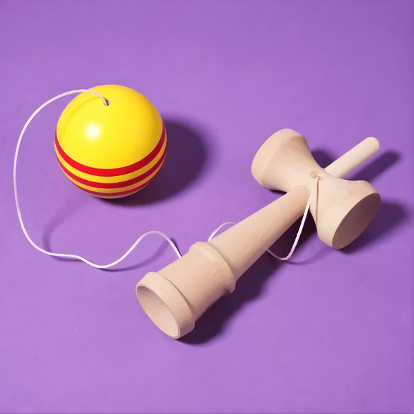 Joc de îndemânare Kendama, 18 x 6 x 7 cm, 3 modele