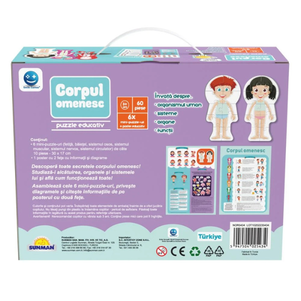 Puzzle ”Corpul omenesc”, 60 elem. (ro)