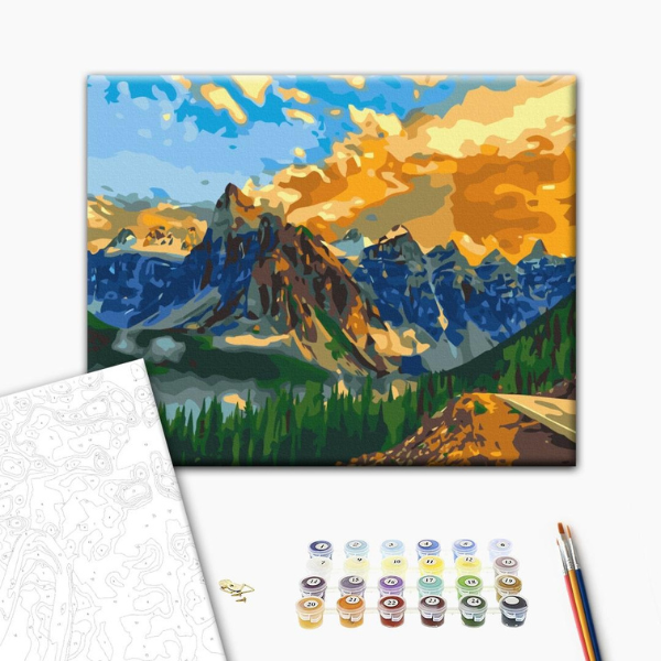 Картина по номерам 30*40 см (без упаковки) - Горный пейзаж