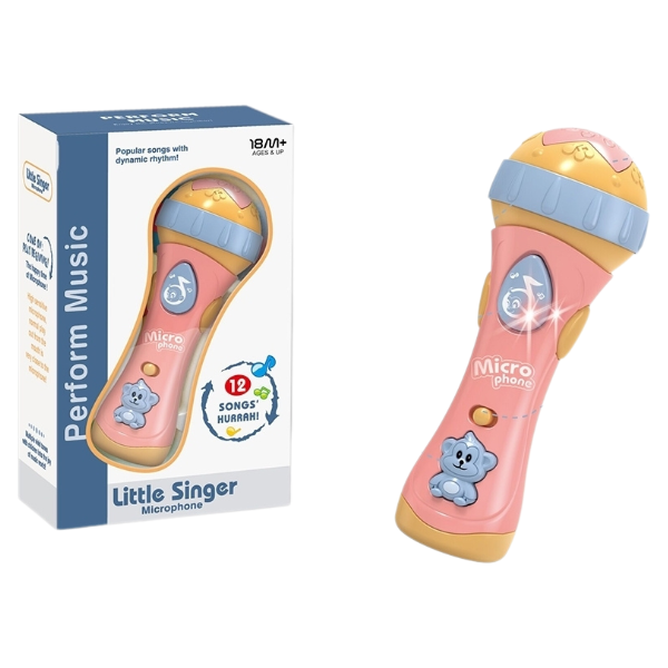 Microfon pentru copii cu muzică și lumină – 12 melodii