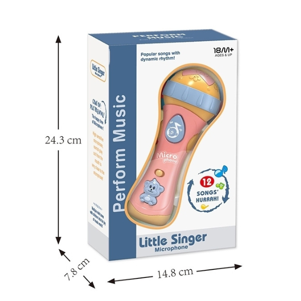 Microfon pentru copii cu muzică și lumină – 12 melodii