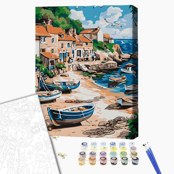 Pictură pe numere 30*40 сm (fără cutie) – Port liniștit