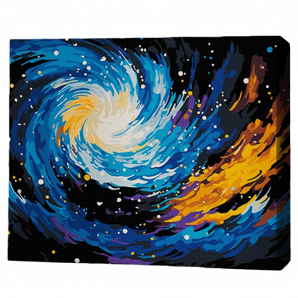Pictură pe numere 30*40 сm (pânză neagră/fără cutie) – Dansul galaxiilor