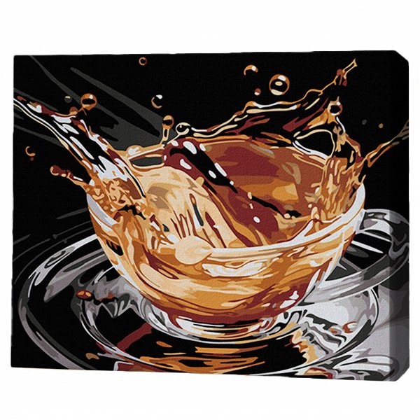 Pictură pe numere 30*40 сm (pânză neagră/fără cutie) – Strop de cafea