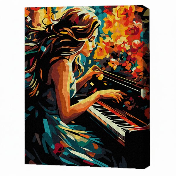 Pictură pe numere 30*40 сm (pânză neagră/fără cutie) – Muzica sufletului