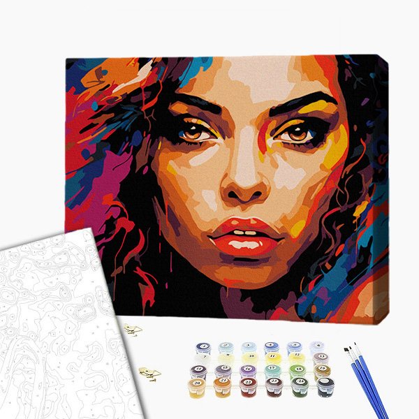 Pictură pe numere 30*40 сm (pânză neagră/fără cutie) – Armonia culorilor