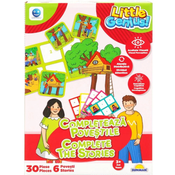 Joc de logică ”Completează poveștile”, (ro), roșu-verde