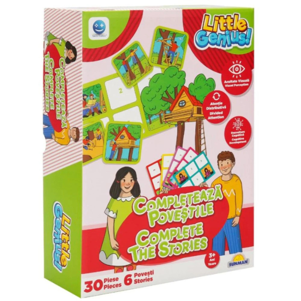 Joc de logică ”Completează poveștile”, (ro), roșu-verde